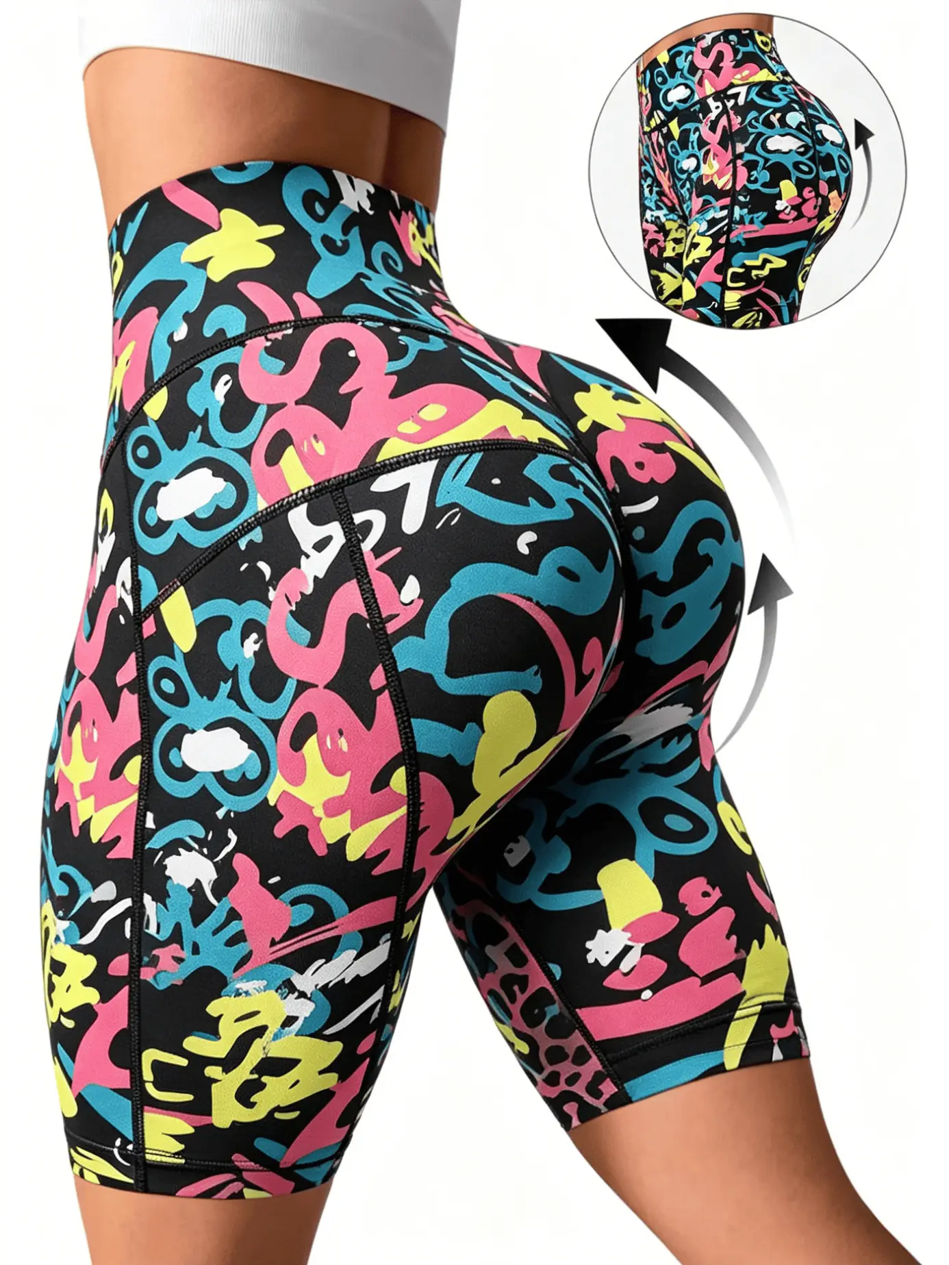 Fashion Printed Athletic Shorts for Women, Single Pack Trendy Pattern Sports Shorts, High Elastic Comfortable Wear, Loose Cut Free Movement, Perfect for Fitness, Jogging, Travel, Casual Daily Wear and Various Occasions tiktokshopbacktoschool