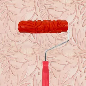 7'' Texture Paint Roller, DIY Decorative Art Pattern Rubber Roller for Walls, Furnitures and Floors Decoration (EG068T)