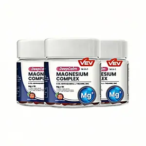 3XX VEV DeepCalm 14-in-1 Magnesium Gummies Complex – Magnesium Glycinate Multivitamin Complex Supplement, D3, Ashwagandha, L-theanine, Zinc – 90 Count, Vegan, No Sugar, supplements for men and women, Essential Magnesium Fitness Supplement