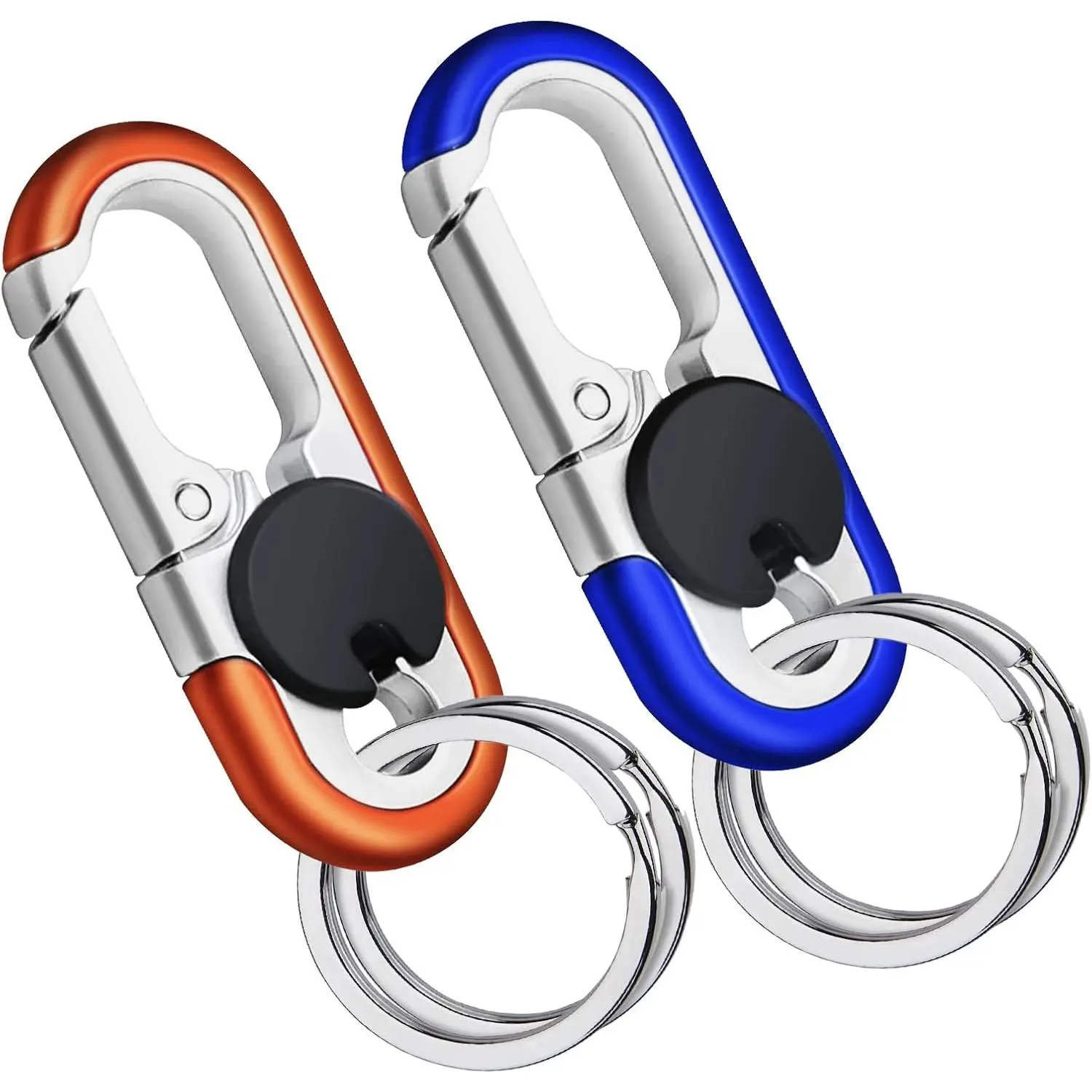 Men’s 2PCS Heavy Duty Metal Construction Keychains - Personalized Anti-Loss Clips, Rings, Multi Purpose Keychain for Home Improvement Use, Metal Construction Keychain