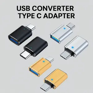 USB Converter to Type C Adapter - 2-in-1 Connects Mobile Phones & Laptops via USB & Type C Ports Reliable Connectivity Solution No Warranty Black/Gold/Silver Options