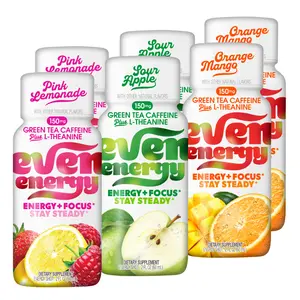 EVEN ENERGY 6 Pack | Energy Shot 2 fl oz | 150mg Natural Caffeine from Green Tea + 200mg L-Theanine | 200mg Alpha GPC and 500mg L-Tyrosine for Focus Support | B Vitamin Complex for Energy Metabolism | Stay Steady