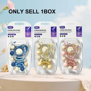 Silicone Baby Pacifier Holder with Anti-Drop Chain Clip, Secure Grip Design for Easy Access, Ideal for Babies' Comfort, Teething Relief Set