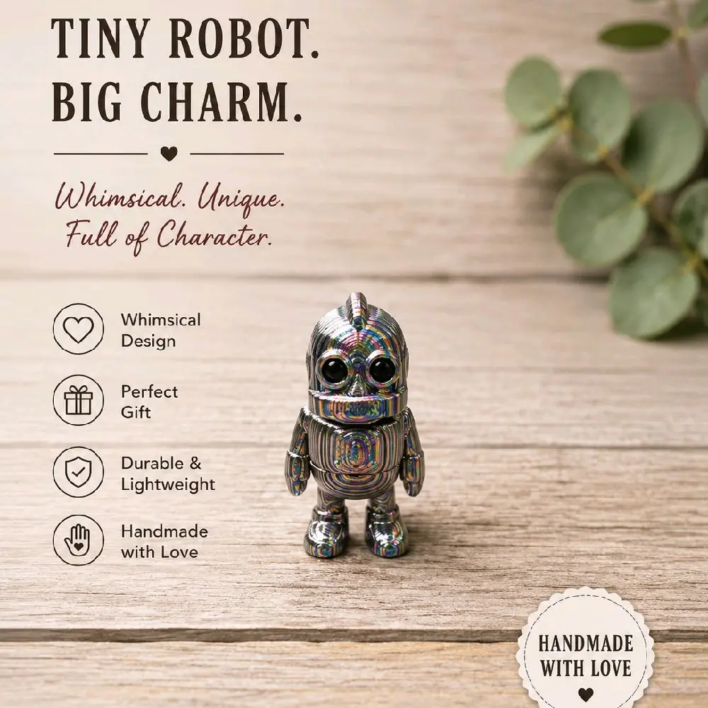 Articulated Robot Desk Buddy - Poseable Fidget Toy, Office Decor for E-Commerce RC Robot Toy Enthusiasts