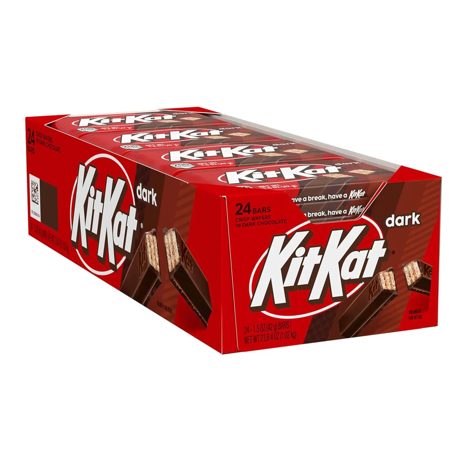 KIT KAT Dark Chocolate Wafer Candy Bars, 1.5 oz (24 Count) Strawberry Milk Dessert Bonbon Peanut Snack