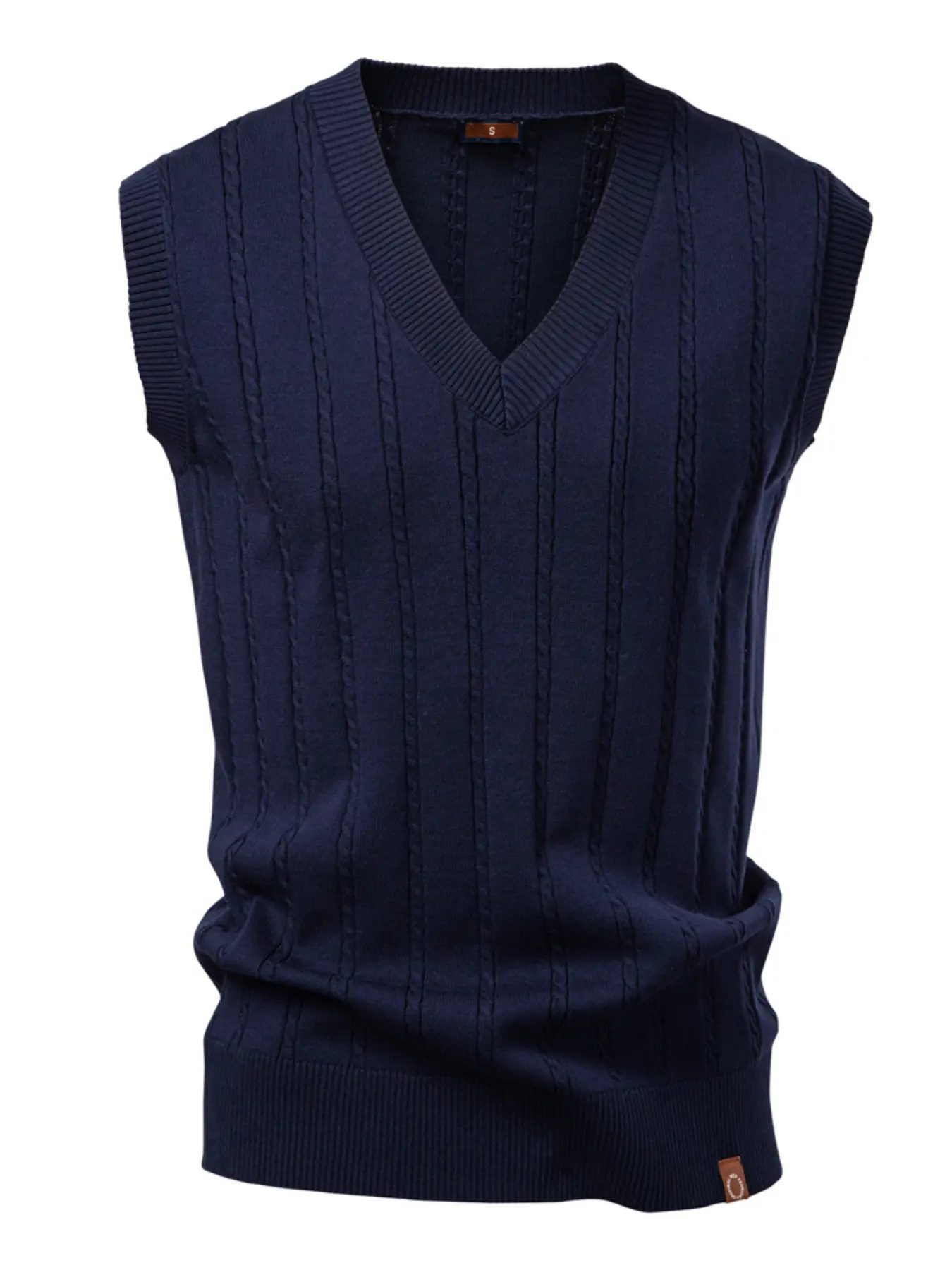 Men's V Neck Sleeveless Sweater Vest, Casual Comfy Vests, Menswear, Casual Thick Knit Top for Fall & Winter, Regular Length Fitted Design, Perfect for Daily Wear