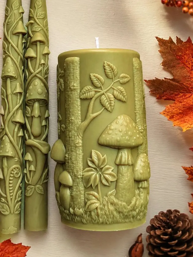 Mushroom Fall Silicone Pillar Candle Mold