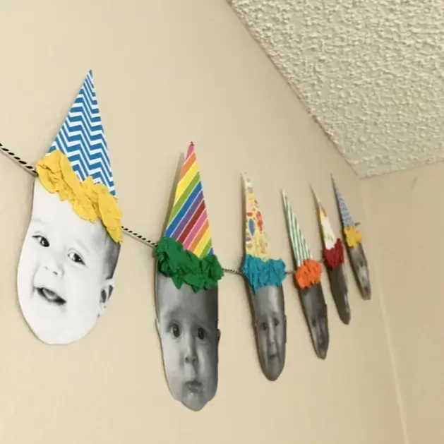 Custom Birthday Hat Face Photo Banner