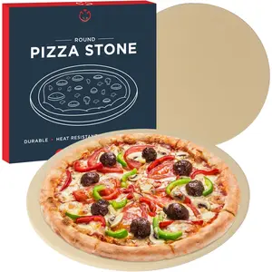 15" Round Pizza Stone for Oven and Grill - Cordierite Pizza Stone for Bread, Calzone, Cookies - Oven and Grill Stones for Outdoor