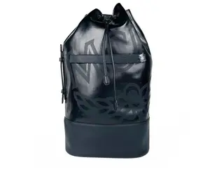 Pre-owned MCM Coated Canvas Backpacks Men's Black Tivitat Large Drawstring Sling Backpack