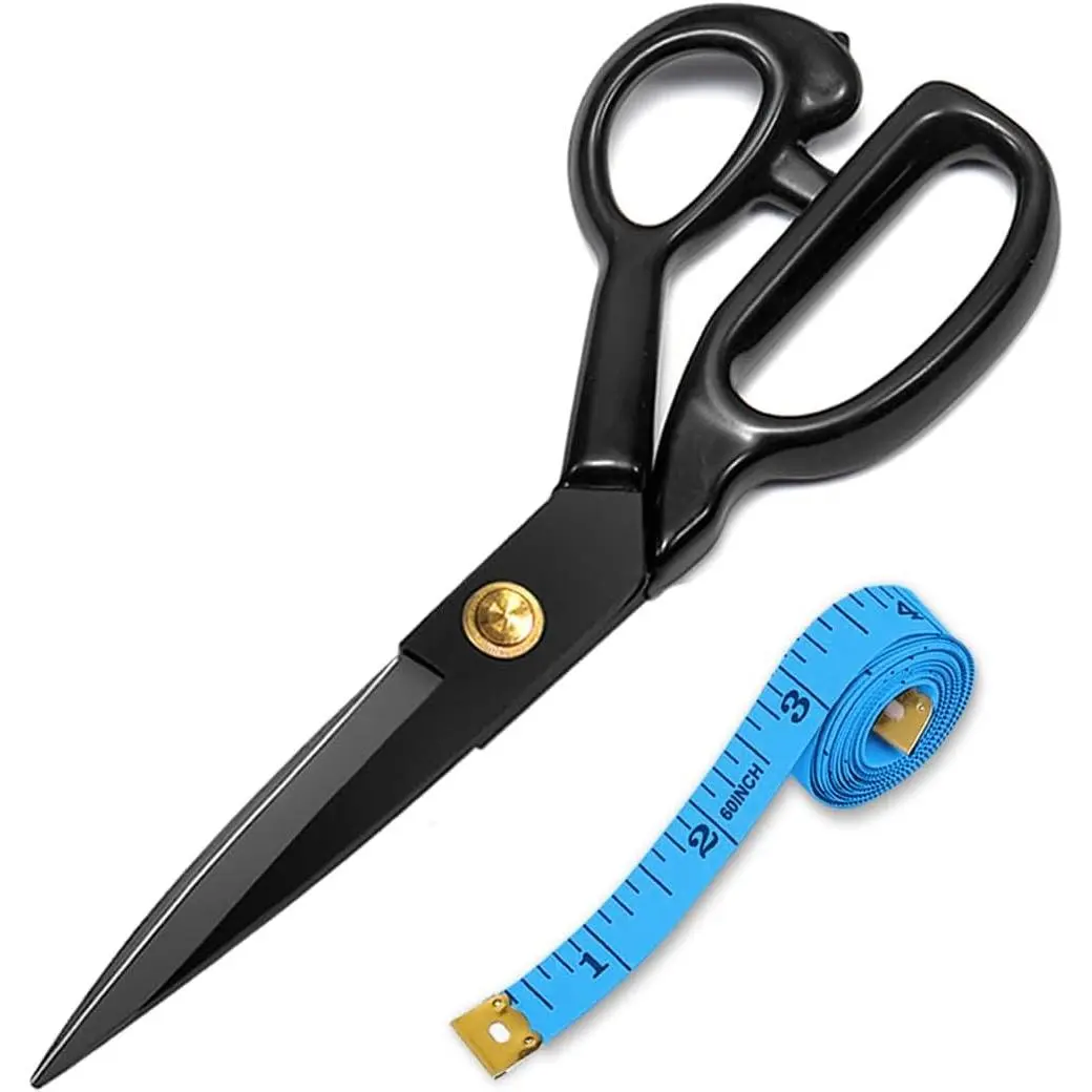 Fabric Sewing  9 Inch Heavy Duty Tailor Shears Professional Dressmaking   for Fabric, Cloth, Leather, materials, Tailoring -Including 60INCH Measuring Tape