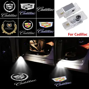 Cadillac Car Door Logo Welcome Light, High-Definition Projection Interior Manners Lamp, No-Damage Installation Enhances Atmosphere Quality, Car Door Lights
