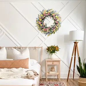 Spring Daisy Lavender Wreath Decoration, Colorful Doorway Decor, Home Leaf Wildflower Ring, Daily Use Flower Garland