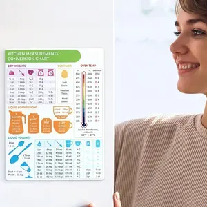 LMMAKE 8"x6" Kitchen Conversion Chart Magnet Durable Water-Resistant Precision Baking Accessory Converts Cups to Tablespoons Oz to Grams Ideal for Home Bakers & Culinary Students Perfect Gift for Baking Enthusiasts - Decor
