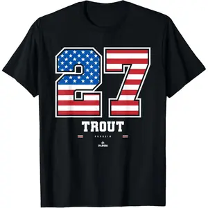 Mike Trout - US Flag Number T-Shirt,Unisex,Made in USA