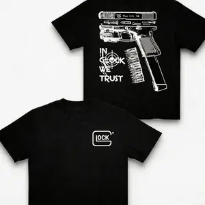 Fashion Designer TShirts Graphic Tees with Glock Gun Culture Firearm Enthusiast- Short Sleeve Unisex Shirt for Men  Men's and women's tops suitable for everyday wear and all seasons