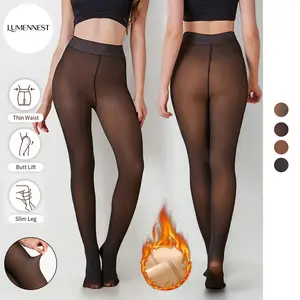 LUMENNEST Women's Winter Pantyhose Trendy Stretchy Fleece Lined Thermal Tights Stockings, Basic Versatile High Waist Tighten Pantyhose,Street Womenswear