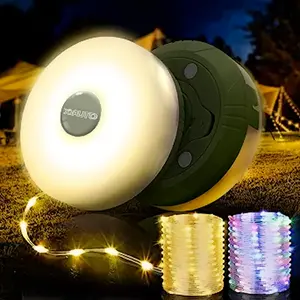 XTAUTO 4 in 1 Quick Storage LED Camping String Lights, 8 Lighting Modes Waterproof Portable Tent Lights, Outdoor Patio Garden Party Halloween Emergency Camping Essentials