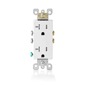 Leviton T5825 20 Amp Decora Duplex Outlet, Tamper Resistant