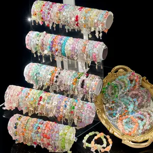 15/35/75pcs Elegant Colorful Glass Charms Beaded Bracelet Set for Women | Assorted Styles with Charms, Trendy Boho Perfect for Valentine'S Day, Birthdays, and Daily Wear