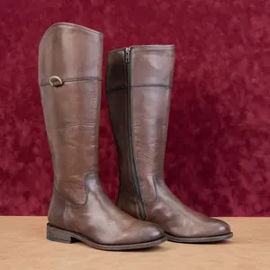 Frye Women Melissa DRing Dark Brown Leather Zip Riding Equestrian Boots sz 7