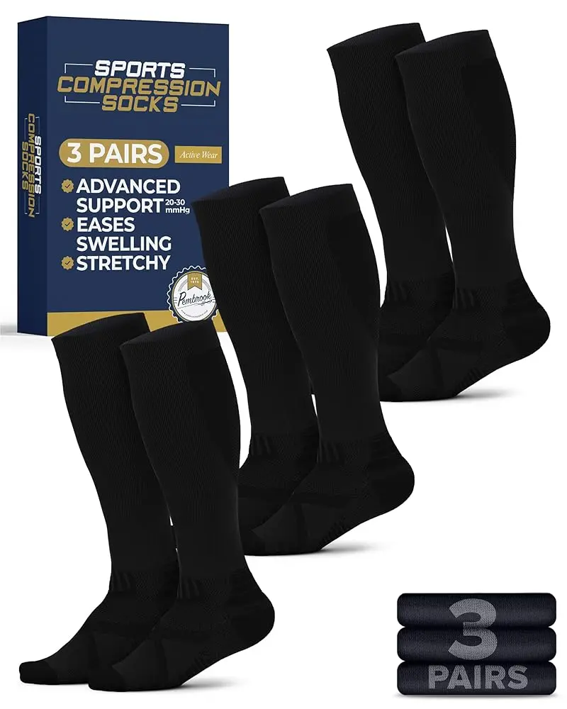 3 Black With Black - 3 Pairs