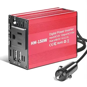 DC 12V to AC 110V Car Power Converter, 150W Portable Car Charger, Multifunctional Charging Socket, Car Conversion Power, Car Inverter