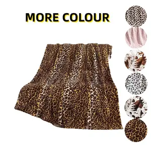 Luxury Velvet Flannel Leopard Print Blanket, Soft Warming Blanket, Cow Pattern Faux Fur Throw 180x200cm, Comfortable Animal Design, Soft Fabric, Home Decor, Soft Fluffy Blanket