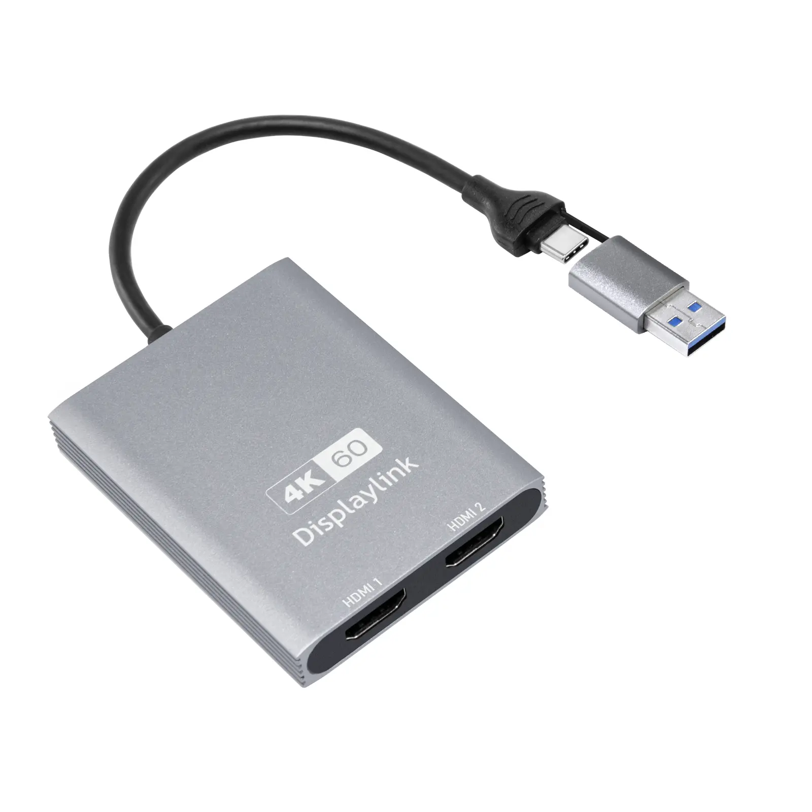 USB C to Dual HDMI Adapter 4K 60Hz | M1 M2 M3 MacBook Compatible | DisplayLink