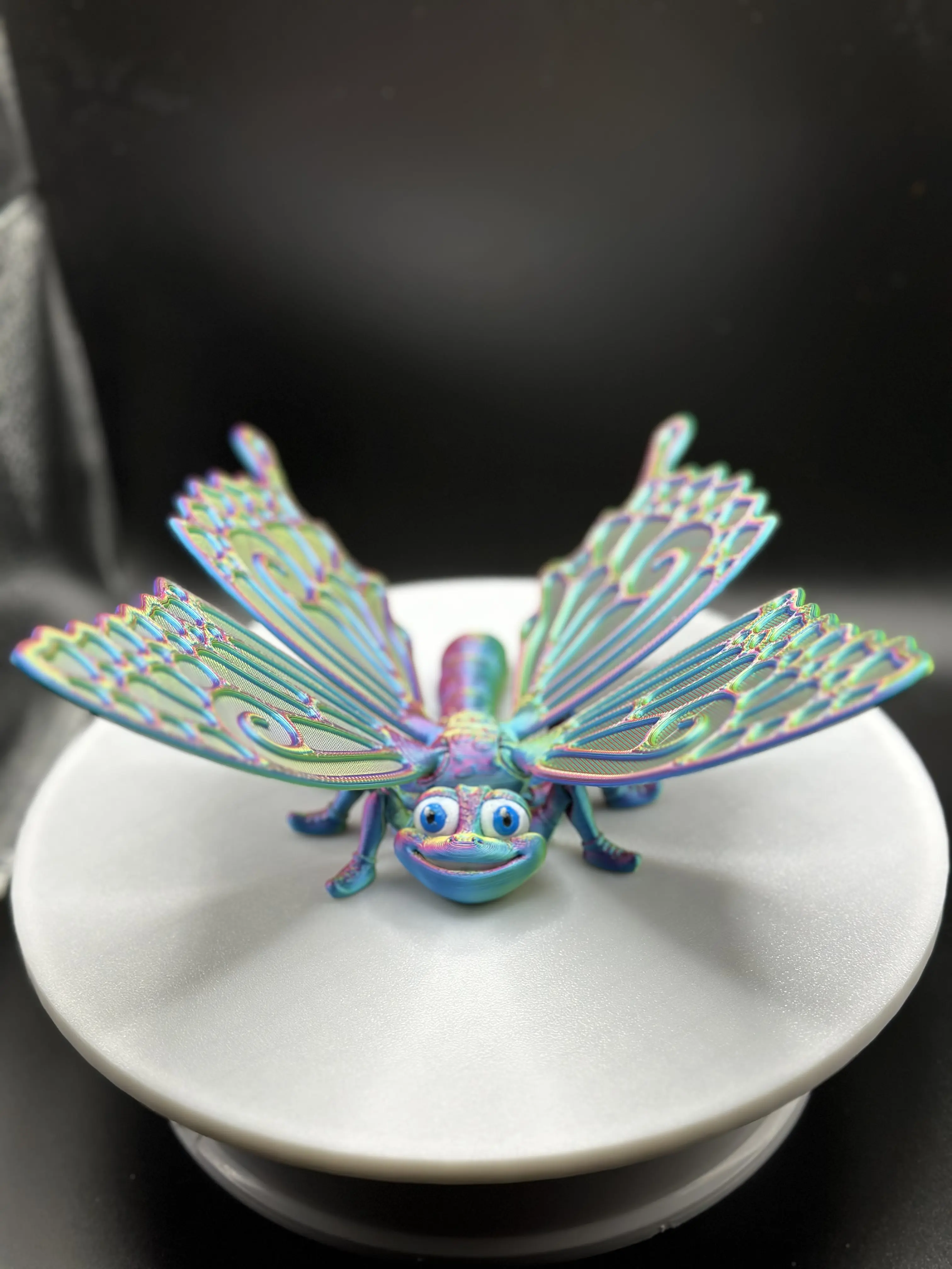 Colorful Articulated Tricolor Silk Wings Butterfly Statue - Red-Gold-Blue Decorative Home Decor for Bedroom, Office & Home Supplies