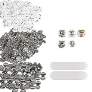 1 X 25mm Button Badge Parts And Supplies For Button Maker Machine Kit 500 Sets Including Front Discs, Pin Backs, Laminating Sheets, Backing Clasps And Replacement Components For DIY Custom Badges, Badge Maker Not Included