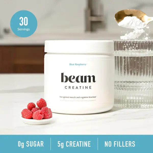 Beam Micronized Creatine Powder - 30 Servings Gym Supplement, Sugar-Free Creatine for Women, Supports Muscle Strength, Body Health