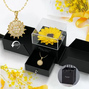 Artificial Sunflower Gifts for Women Her Daughter Girlfriend Wife Mom Friends Sisters Aunt, You are My Sunshine Necklace with Gift Box for Birthday Wedding Mother's Day Xmas Present