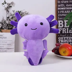 Purple Axolotl Plush Toys, 10 inch Soft Axolotl Stuffed Animals for Girls and Boys, Huggable Salamander Stuffed Animal, Plush Toys as Easter Basket Stuffers, Birthday, Children's Day Gifts comfort  gifts squish  mail Cute Animal Toy jotoys