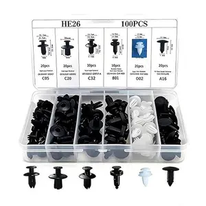 Universal Car Fastener Clips Kit 6 Sizes Push Retainer Clips Auto Trim Panel Clips Bumper Door Fender Rivets Car Interior Exterior Replacement Kit Automotive Accessories
