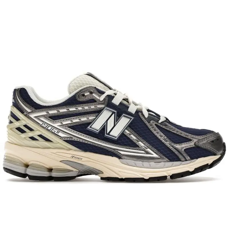 New Balance 1906R Vintage Indigo Dark Silver Metallic Sneakers Unisex Low Top Athletic Running Shoes Lightweight Cushioned Footwear Breathable Mesh Upper Lace-Up Design Responsive Comfort Durable Rubber Sole Retro Lifestyle Streetwear Fashion Sneakers