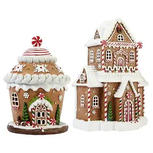 Winter Lane LED Gingerbread Houses Set of 2