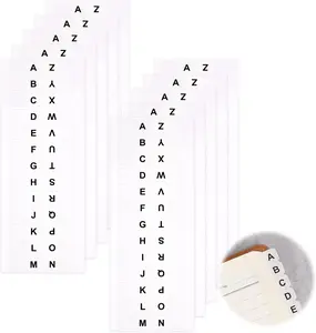 A-Z 26 White Letters Tabs Sticky Alphabet Tabs, 260 count Self Adhesive Page Tabs Alphabetical Tabs Indexes for Books, Dictionary, Notes, File (10 Sheets)