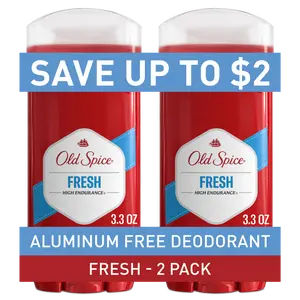 Old Spice Aluminum Free Men'S Deodorant, Invisible Solid Stick, High Endurance Fresh, 3.4 Oz (2 Pack) Procter & Gamble