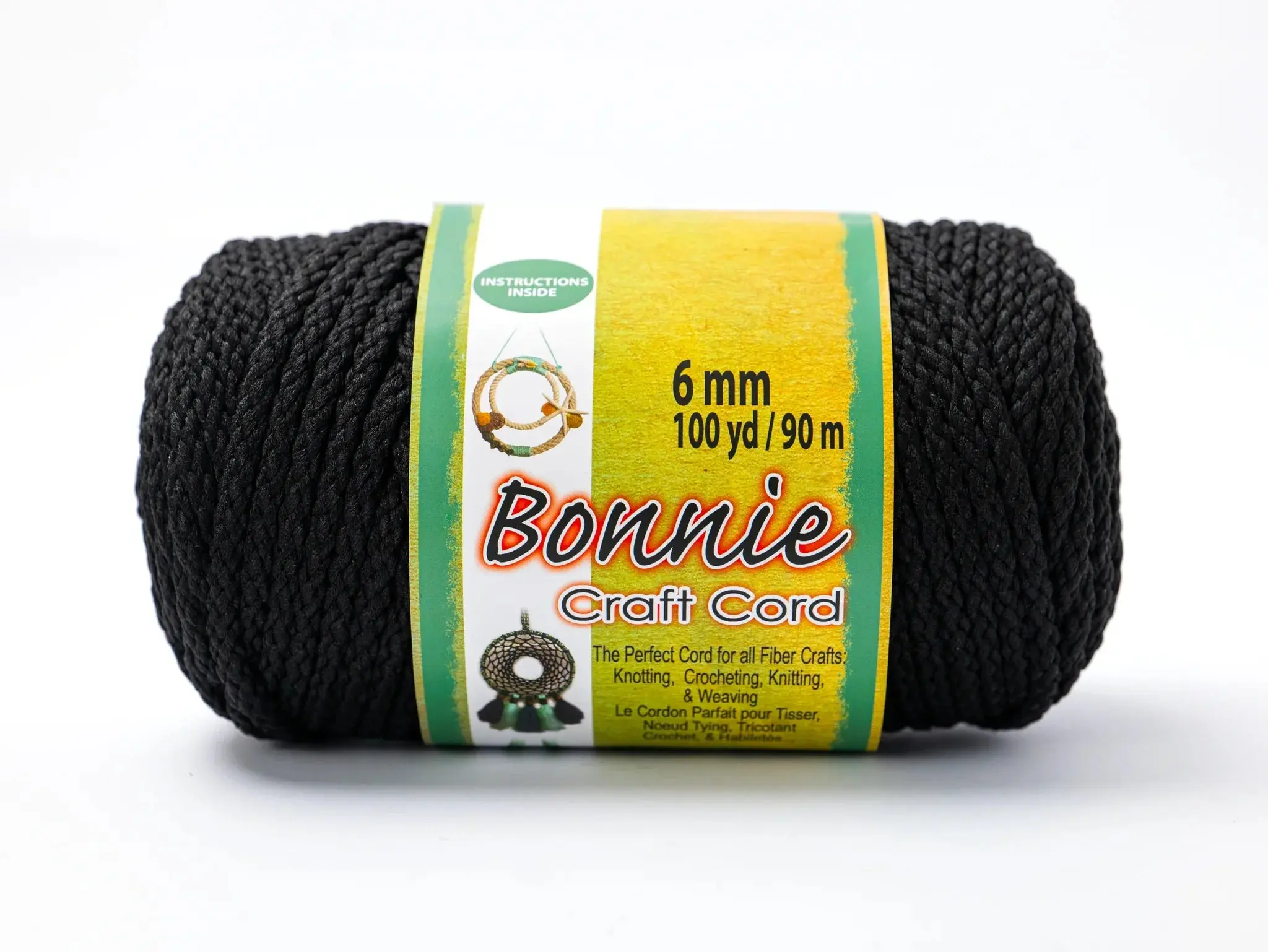 Bonnie Braid Macrame Cord 6mm, 100yd Spool, Braided Polypropylene, 43 Color Options, Wall Hangings, Plant Hangers, Home Decor