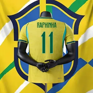 #11 Raphinha 2026 Brazil Home Yellow Jersey Unisex Quick-Dry Player Fan version Soccer Jersey