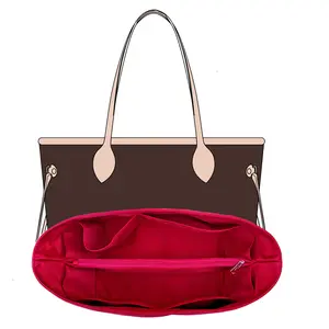Purse Organizer Insert For Handbags, Silk Purse Organizer with Zipper, Silky Smooth, Bag Organizer For LV Neverfull Tote, 3 Sizes