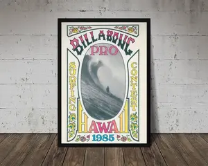 1985 BILLABONG PRO Print - Printable Art, Vintage Surfing Poster, Retro Surf Poster, Surfing Print (No Frame)