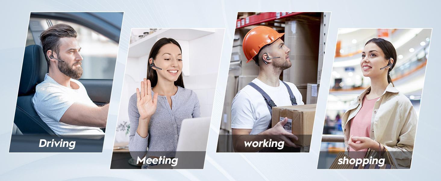 M51New Bee Driver Bluetooth Headphones: 80hrs Playtime, Dual-Mic Noise Cancellation, Chargeable 500mAh Case Instant Audio Protection with Button Control