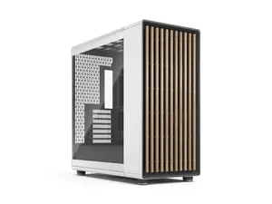 Fractal Design North XL RC ATX mATX Full Tower PC Case for Motherboard with Rear Connectors ONLY (Standard Connection Motherboards Not Supported)- Chalk White Chassis with Oak Front and Clear TG Side Panel