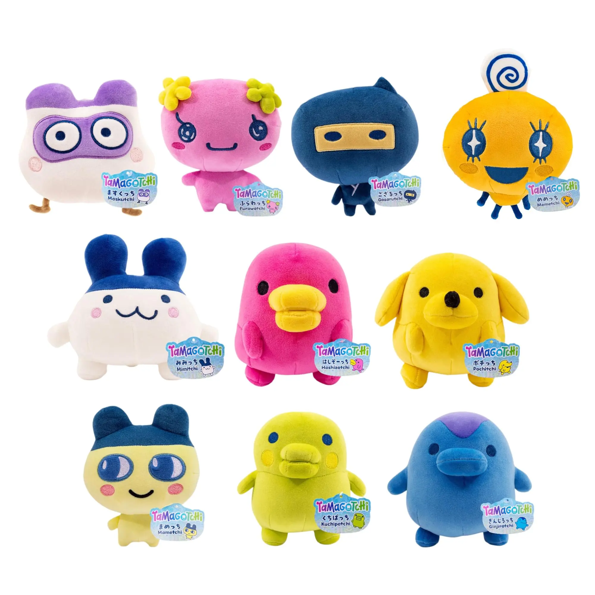 New Tamagotchi 6-Inch Collector Plush Set of 10, Cuddly Stuffed Animal, Cute Animal Design, Huggable Collectible Toy, Soft Huggable Plush