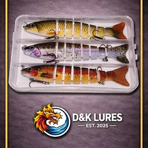 Combo 12.8cm 18g 3pcs/box 8 Sections Multi Jointed Minnow Fishing Lures Set 5 Inches Long