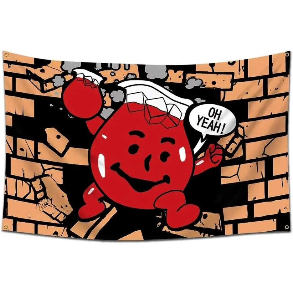 Kool Aid Man Meme Art Wall Tapestry - Funny Colorful Home Wall Hanging, Decoration Items for Man Cave, College Dorm Room Home Decor