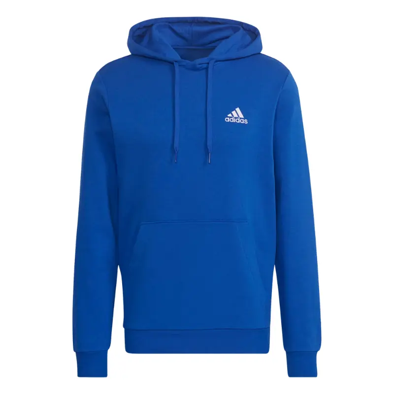 Adidas Men's Essentials Fleece Pullover Hoodie - Menswear, Recycled Cotton-Polyester Blends, Long Sleeve, Drawstring, Kangaroo Pocket, Regular Fit, Ribbed Hem, Casual Everyday Wear Top Sweatshirt