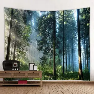 Forest Tapestry – Mystical Woodland Landscape Wall Hanging, Nature-Inspired Home Decor for Bedroom, Living Room, or Dorm
